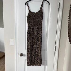 Old Navy Leopard Print Midi Dress - Brown/Black